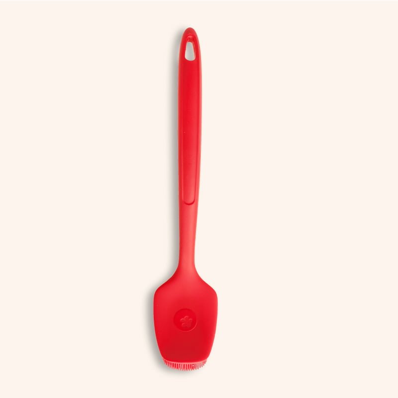 Brosse universelle en silicone rouge