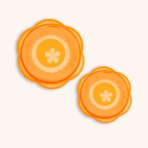 lot de 2 couvercles réutilisables orange