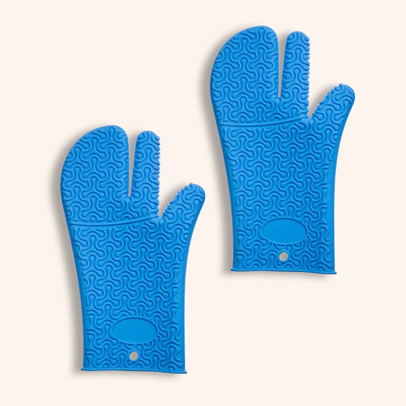 lot de 2 gants antidérapants bleu